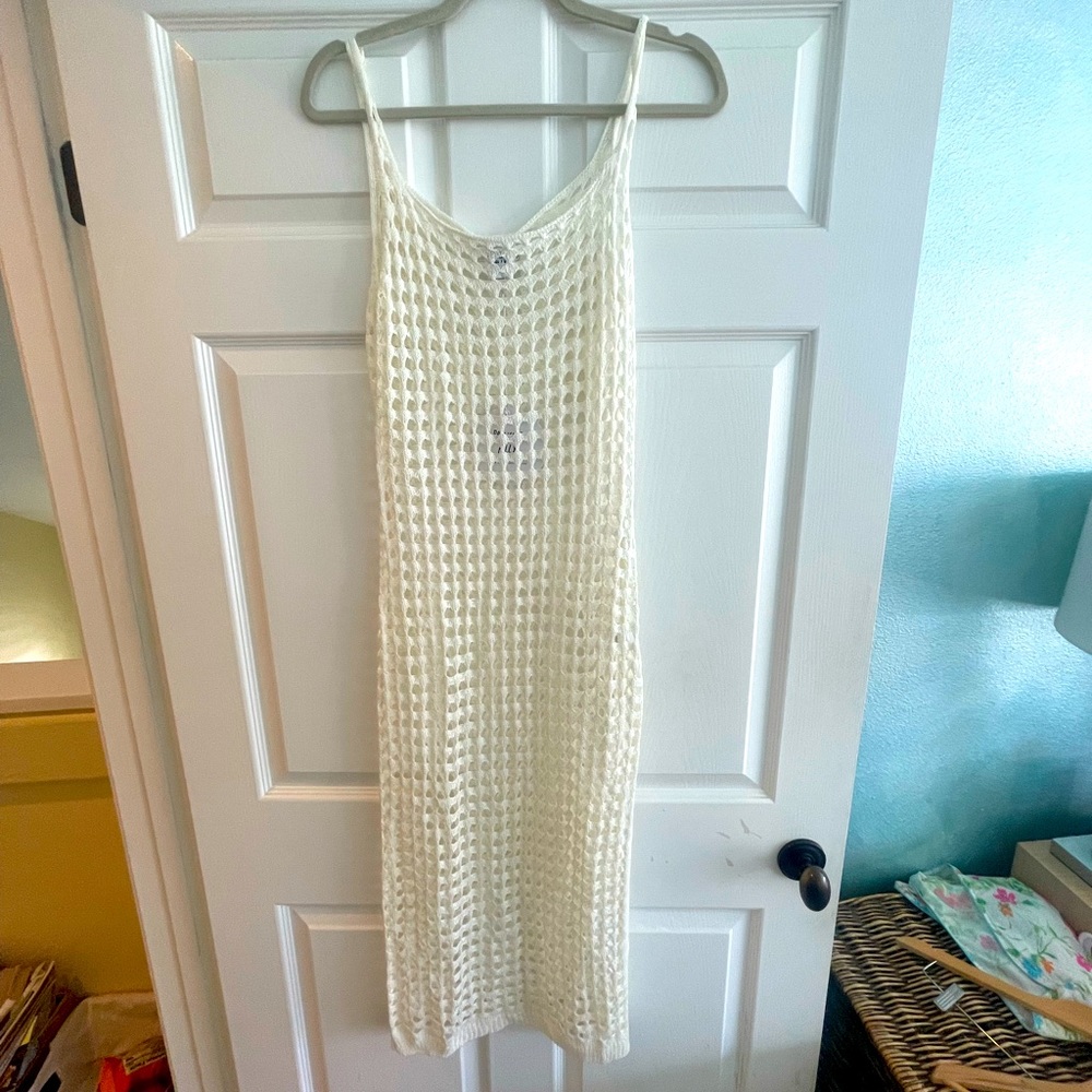 Princess Polly Midi Dress Off White beach coverup
